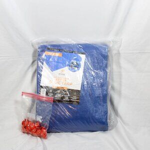 NWT Xpose Safety Brand Blue Tarp with Roof Tacks - 20x30ft